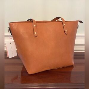 Poppy & Peonies GO-GETTER TOTE COGNAC